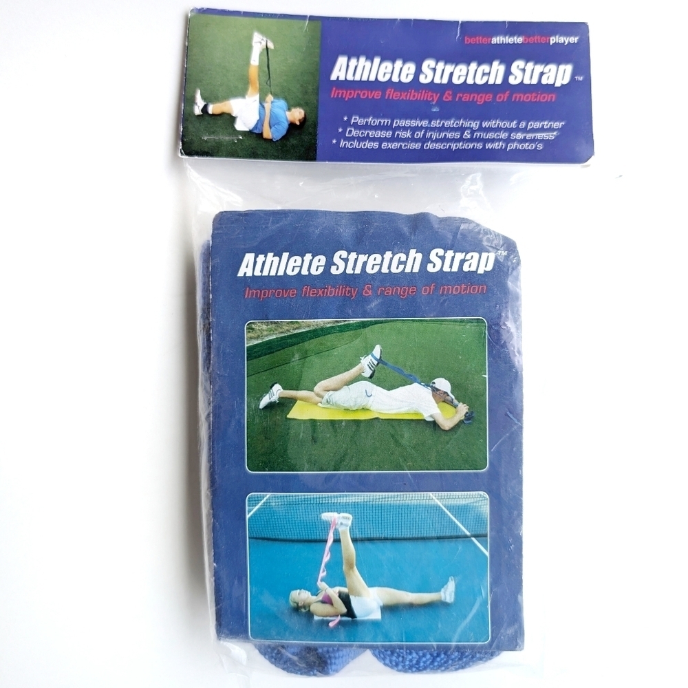 VINTAGE Stretch Strap Yoga Band Pickleball Tennis Running Fitness Blue New